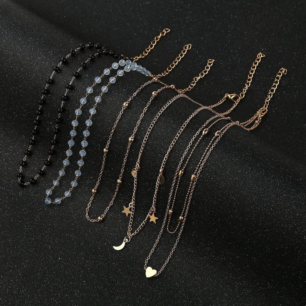 4-12 Pieces Beaded Choker Necklaces for Women Boho Seed Bead Choker Set Hawaiian - Picture 6 of 7
